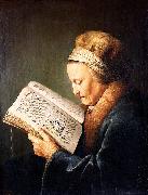Portrait of an old woman reading unknow artist
